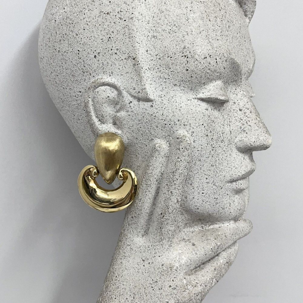 ❤️SOLD❤️ Patricia Von Musulin Sterling Door Knocker Earrings Gold Vermeil Shiny